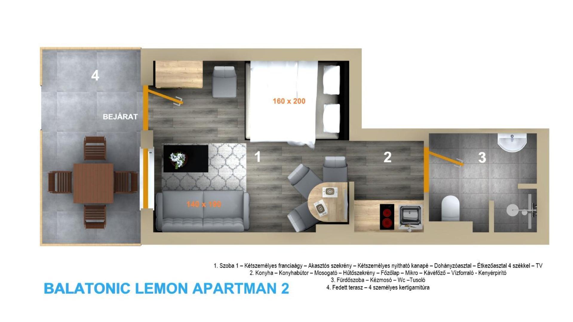 Balatonic Lemon Apartmanhaz Siofok Room photo