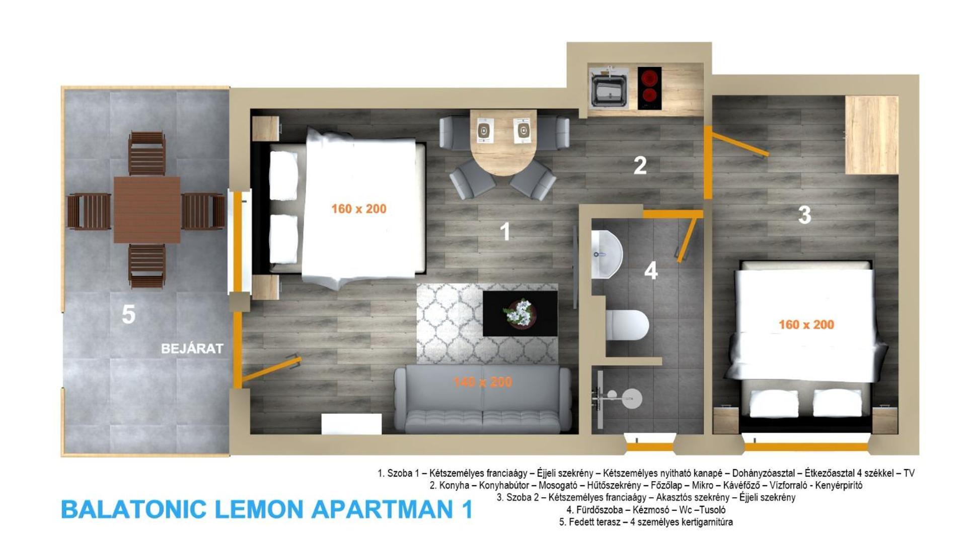 Balatonic Lemon Apartmanhaz Siofok Room photo